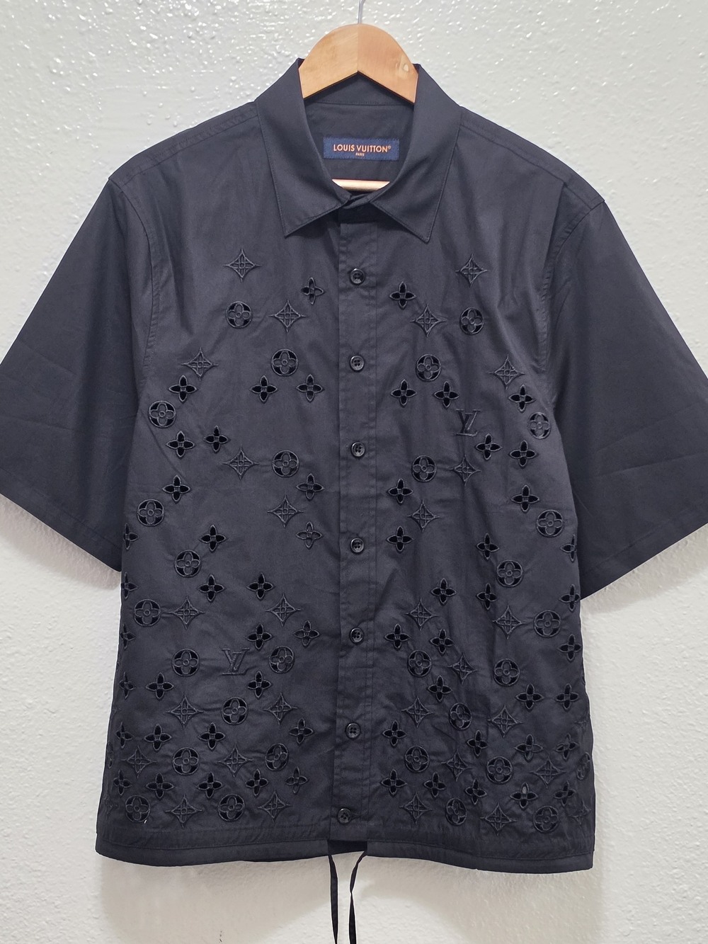 Louis Vuitton Black Monogram Short-Sleeve Shirt, L